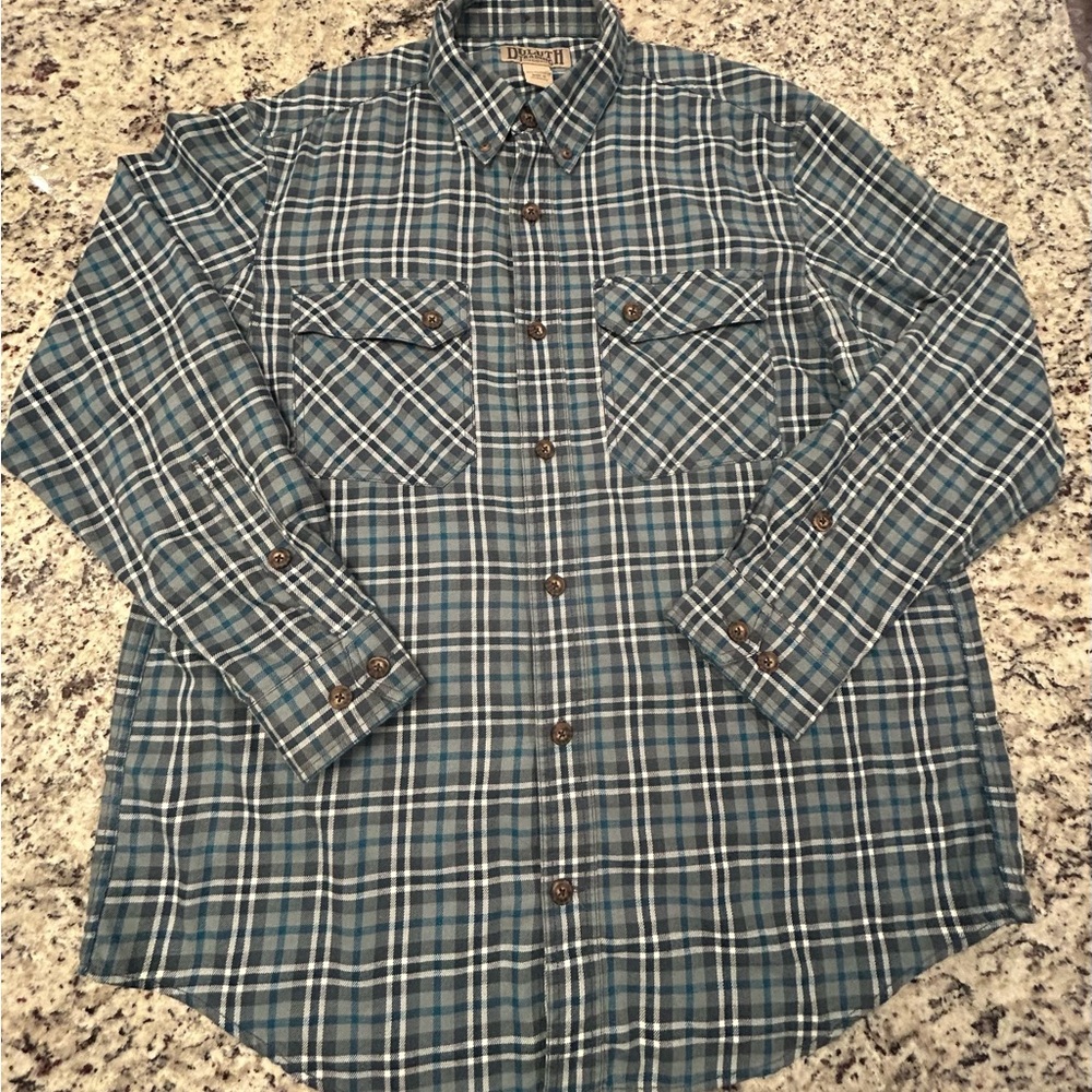 Duluth Trading Co Plaid Men's Flannel Midweight Shirt Large‎